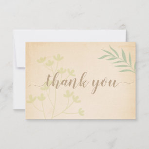Vintage Greenery  Thank You Card