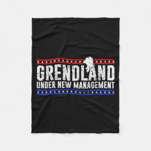 Vintage greenland under new management usa humor fleece blanket