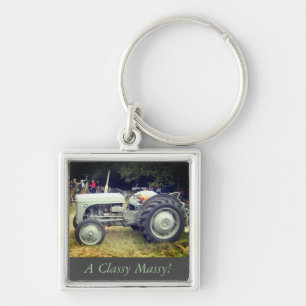 Vintage greeny Grey massey fergison tractor photo Key Ring