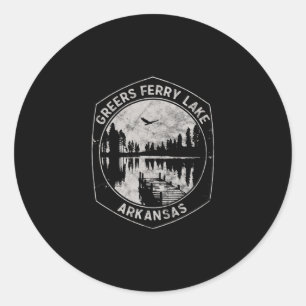 Vintage Greers Ferry Lake Arkansas Outdoors Vacati Classic Round Sticker