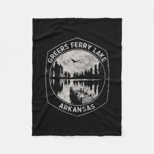 Vintage Greers Ferry Lake Arkansas Outdoors Vacati Fleece Blanket