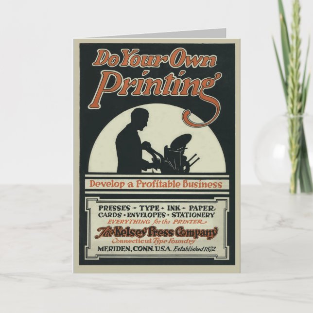Vintage greeting card "Do Your Own Printing" (Front)