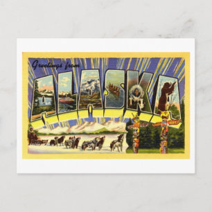 Vintage Greetings from Alaska Postcard