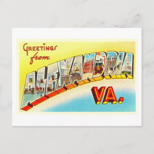 Vintage Greetings from Alexandria, Virginia Postcard (Front)