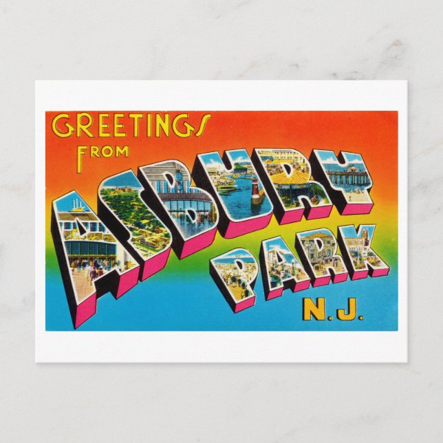Vintage Greetings from Asbury Park, New Jersey Postcard (Front)