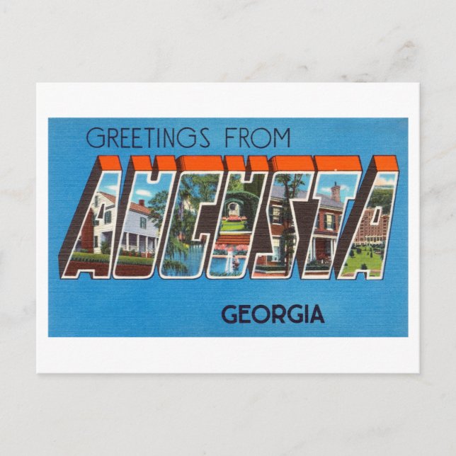 Vintage Greetings from Augusta, Georgia Postcard (Front)