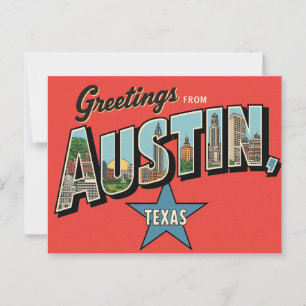 Vintage "Greetings from Austin, Texas" Postcard