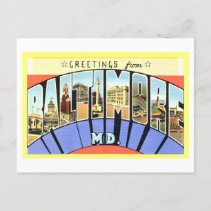 Vintage Greetings from Baltimore, Maryland Postcard