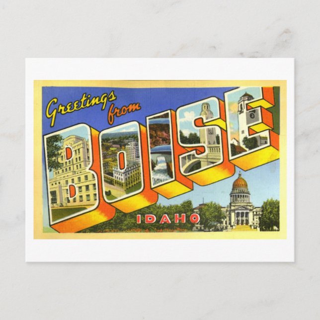 Vintage Greetings from Boise, Idaho Postcard (Front)