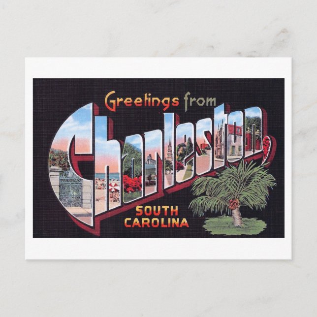Vintage Greetings from Charleston, South Carolina Postcard (Front)