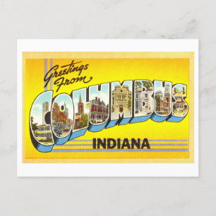 Vintage Greetings from Columbus, Indiana Postcard