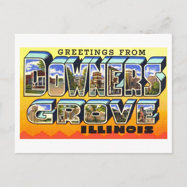 Vintage Greetings from Downers Grove, Illinois, Postcard (Front)