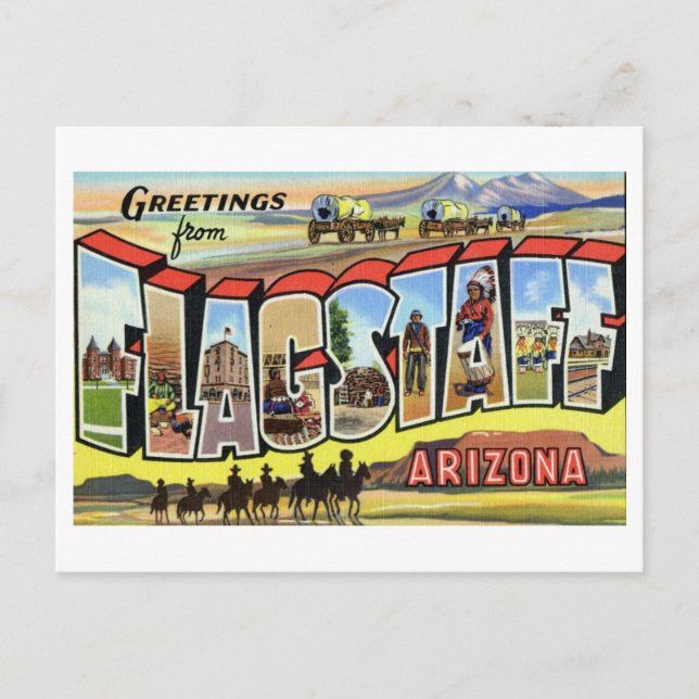 Vintage Greetings from Flagstaff, Arizona Postcard (Front)