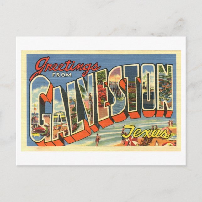 Vintage Greetings from Galveston, Texas Postcard (Front)