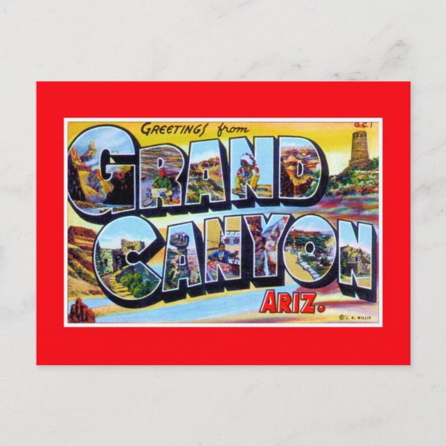vintage Greetings from Grand Canyon Arizona Postcard (Front)