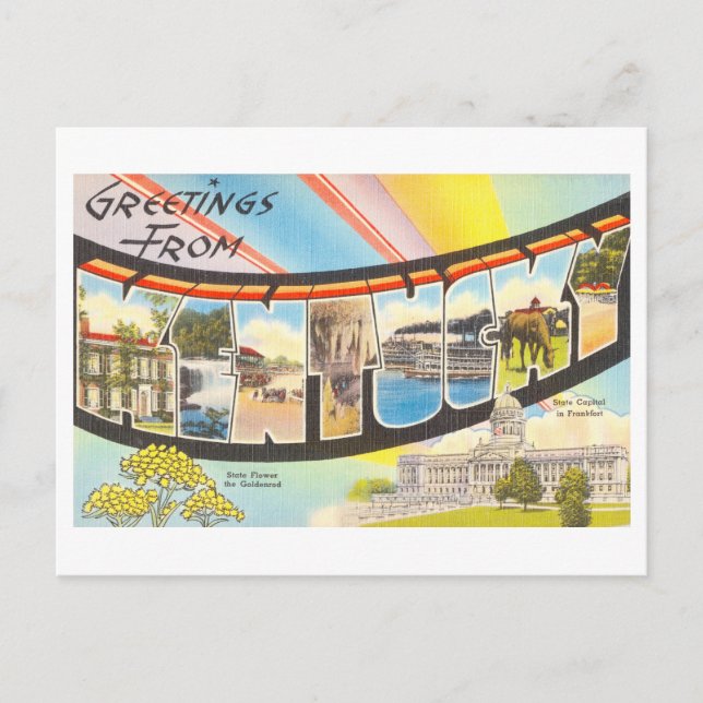 Vintage Greetings from Kentucky Postcard (Front)