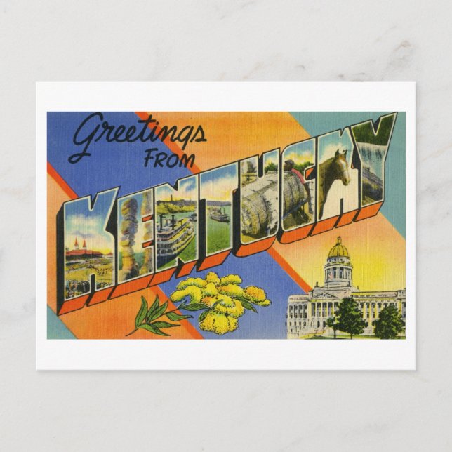 Vintage Greetings from Kentucky Postcard (Front)