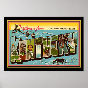 Vintage "Greetings from Kentucky" Poster