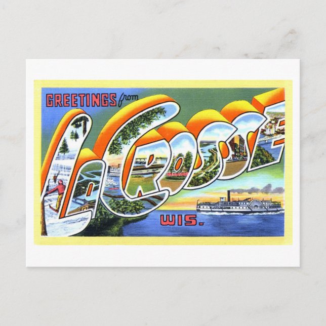 Vintage Greetings from La Crosse, Wisconsin, Postcard (Front)