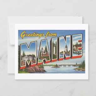 Vintage "Greetings from Maine" Postcard
