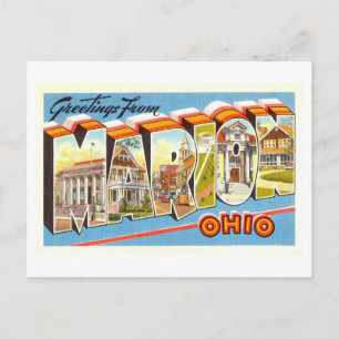 Vintage Greetings from Marion, Ohio Postcard