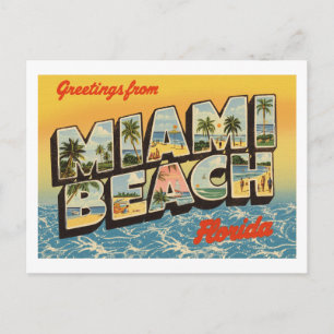 Vintage "Greetings from Miami Beach, Florida" Postcard