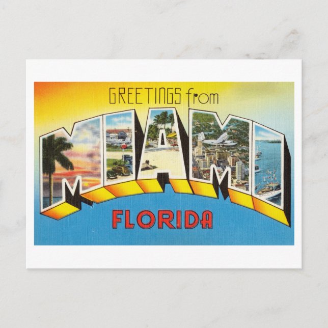 Vintage Greetings from Miami, Florida Postcard (Front)