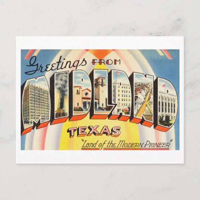 Vintage Greetings from Midland, Texas Postcard (Front)