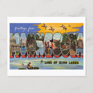 Vintage Greetings from Minnesota Postcard