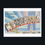 Vintage Greetings from Nebraska Postcard<br><div class="desc">This postcard is a reproduction of a vintage large letter "greetings from" postcard from Nebraska.</div>