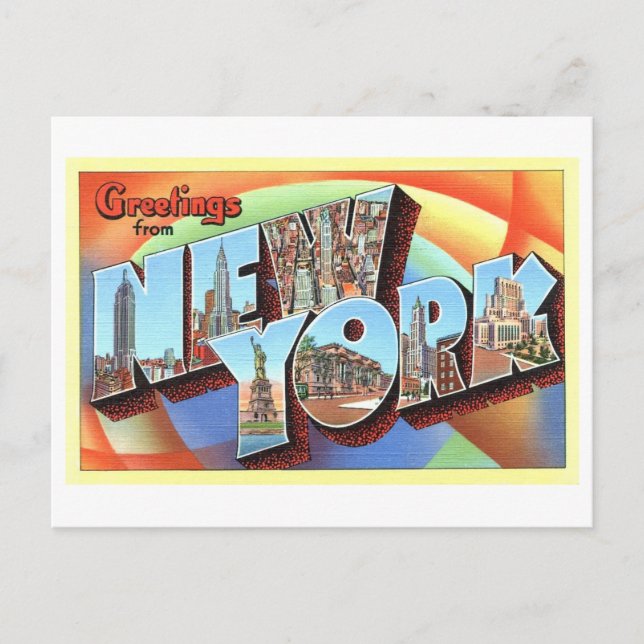 Vintage Greetings from New York City Postcard (Front)
