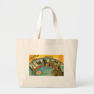 Vintage Greetings from New York Large Tote Bag