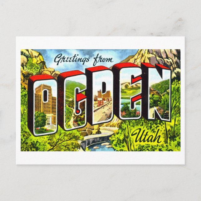 Vintage Greetings from Ogden, Utah, Postcard (Front)