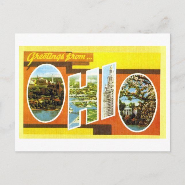 Vintage Greetings from Ohio Postcard (Front)