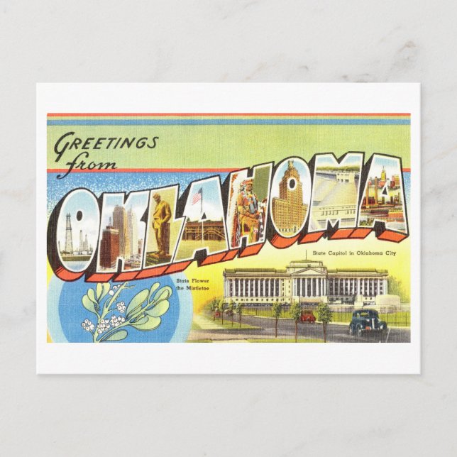 Vintage Greetings from Oklahoma Postcard (Front)