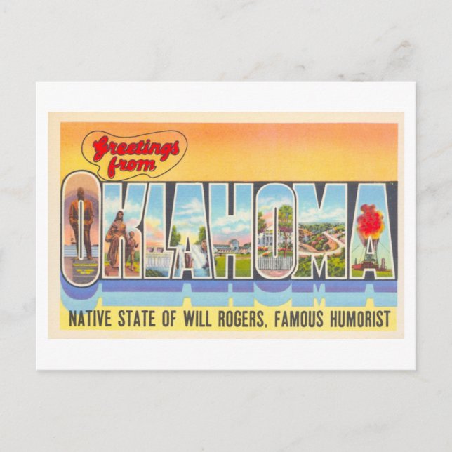 Vintage Greetings from Oklahoma Postcard (Front)