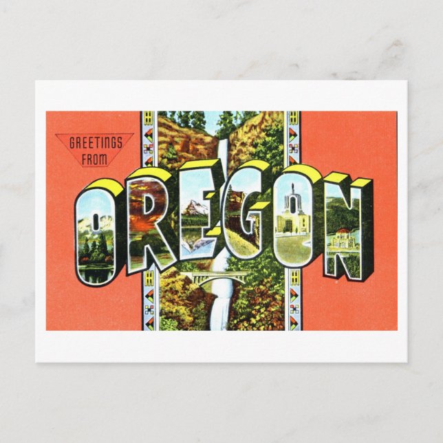 Vintage Greetings from Oregon Postcard (Front)
