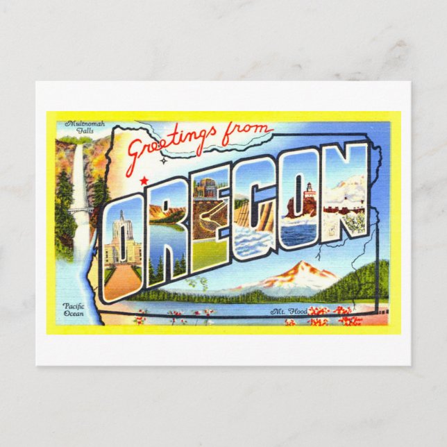 Vintage Greetings from Oregon Postcard (Front)