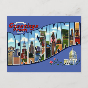 Vintage Greetings From Pennsylvania Travel Postcard