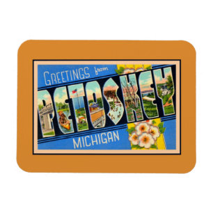 Vintage greetings from Petoskey Michigan Magnet