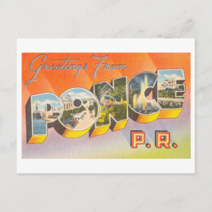 Vintage Greetings from Ponce, Puerto Rico Postcard