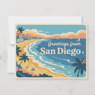 Vintage Greetings from San Diego Classic Retro Postcard