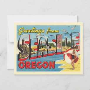 Vintage "Greetings from Seaside, Oregon" Postcard