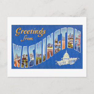 Vintage Greetings From the City of Washington DC P Postcard