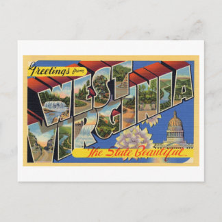 Vintage Greetings from West Virginia Postcard
