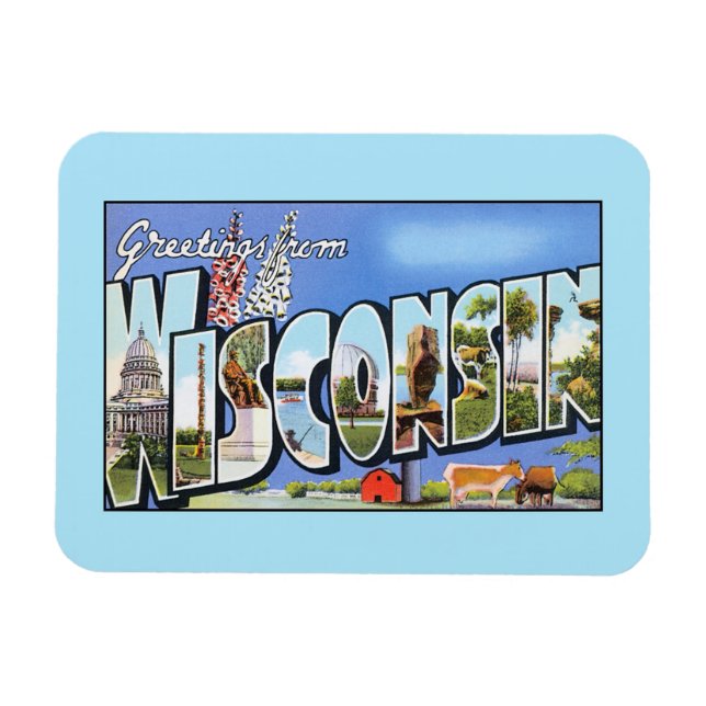 Vintage greetings from Wisconsin Magnet (Horizontal)