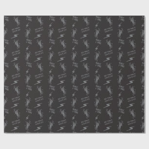 Vintage Grey and Black Old Punks Rockers Rock On Wrapping Paper
