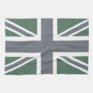 Vintage Grey Classic Union Jack British(UK) Flag Tea Towel