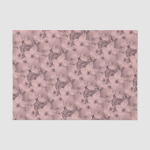 Vintage Grey Floral Pattern Chic Elegant Beautiful Tissue Paper