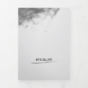 Vintage Grey Grunge Smudge Tri-Fold Card